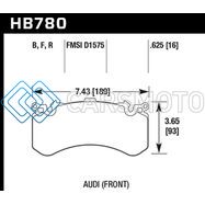 HAWK PERFORMANCE HB780B.625 2016 AUDI A8 FRONT HIGH PERFORMANCE BRAKE PADS