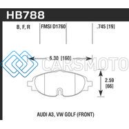 HAWK PERFORMANCE HB788B.745 15-17 VW GOLF / AUDI A3/A3 QUATTRO FRONT HIGH PERFORMANCE BRAKE PADS