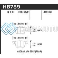 HAWK PERFORMANCE HB789B.600 15-17 AUDI A3/A3 QUATTRO HPS 5.0 REAR BRAKE PADS