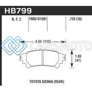 HAWK PERFORMANCE HB799F.597 14-16 TOYOTA HIGHLANDER HPS REAR BRAKE PADS