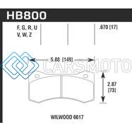 HAWK PERFORMANCE HB800U.670 WILLWOOD 6617 CALIPER DTC-70 RACE BRAKE PADS