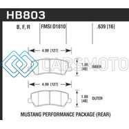 HAWK PERFORMANCE HB803N.639 16-17 FORD MUSTANG GT BREMBO PACKAGE HP PLUS REAR BRAKE PADS
