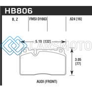 HAWK PERFORMANCE HB806B.624 16-17 AUDI A6 HPS 5.0 FRONT BRAKE PADS