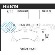 HAWK PERFORMANCE HB819B.614 11-13 PORSCHE CAYENNE HPS 5.0 FRONT BRAKE PADS