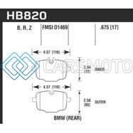 HAWK PERFORMANCE HB820B.675 12-17 BMW M6 / 14-17 BMW M6 GRAN COUPE / 13-16 BMW M5 HPS 5.0 REAR BRAKE PADS