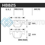 HAWK PERFORMANCE HB825B.649 13-15 BMW 335I/335I XDRIVE / 14-16 BMW 435I/435I XDRIVE HPS 5.0 REAR BRAKE PADS