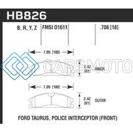 HAWK PERFORMANCE HB826B.708 13-16 FORD TAURUS SHO / 13-16 LINCOLN MKS HPS 5.0 FRONT BRAKE PADS