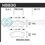 HAWK PERFORMANCE HB830Z.667 13-16 MERCEDES-BENZ SL63 AMG/SL65 AMG PERFROMANCE CERAMIC STREET REAR BRAKE PADS
