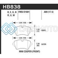 HAWK PERFORMANCE HB838B.689 14-17 MINI COOPER S HPS 5.0 FRONT BRAKE PADS