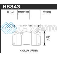 HAWK PERFORMANCE HB843B.604 2018 CHEVROLET CAMARO ZL1 HPS 5.0 FRONT BRAKE PADS