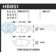 HAWK PERFORMANCE HB851B.680 15-16 FORD FOCUS ST HPS 5.0 FRONT BRAKE PADS