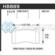 HAWK PERFORMANCE HB889N.550 HP PLUS TRACK ONLY FERRO-CARBON BRAKE PADS