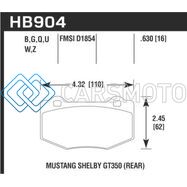 HAWK PERFORMANCE HB904B.630 15-17 FORD MUSTANG HPS 5.0 REAR BRAKE PADS