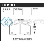 HAWK PERFORMANCE HB910B.590 15-16 CADILLAC XTS / CHEVROLET CORVETTE HPS 5.0 FRONT BRAKE PADS