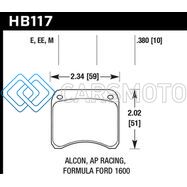 HAWK PERFORMANCE HB117E.380 AP RACING CP3696 BLUE 9012 RACE BRAKE PADS