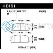 HAWK PERFORMANCE HB151D.505 1985 MAZDA RX-7 1.1L GS REAR ER-1 BRAKE PADS