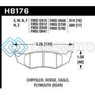 HAWK PERFORMANCE HB176F.614 SRT4 HPS STREET REAR BRAKE PADS