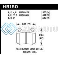 HAWK PERFORMANCE HB180F.560 03-06 EVO / 04-09 STI / 03-07 350Z TRACK EDITION/G35 W/ BREMBO HPS STREET REAR BRAKE PADS