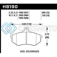 HAWK PERFORMANCE HB190D.600 1985 AUDI 4000 1.8L S 256MM ROTORS FRONT ER-1 BRAKE PADS