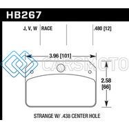 HAWK PERFORMANCE HB267J.480 DR-97 BRAKE PADS FOR STRANGE W/ 0.438IN CENTER HOLE
