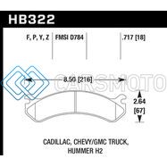 HAWK PERFORMANCE HB322Y.717 CHEVY / GMC TRUCK / HUMMER LTS STREET FRONT BRAKE PADS