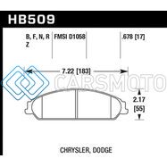 HAWK PERFORMANCE HB509F.678 05 CHRYSLER 300C W/ PERF. AND HD SUSPENSION HPS STREET FRONT BRAKE PADS