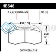 HAWK PERFORMANCE HB548N.510 MIATA BREMBO / RENAULT CLIO / COBALT SS HP+ STREET FRONT BRAKE PADS