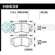 HAWK PERFORMANCE HB638B.702 10-15 CHEVROLET CAMARO HPS 5.0 FRONT BRAKE PADS