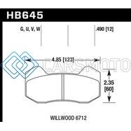 HAWK PERFORMANCE HB645V.490 WILWOOD 6712 CALIPERS DTC-50 BRAKE PADS