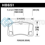 HAWK PERFORMANCE HB651D.624 09-11 PORSCHE 911 3.6L CARRERA EXC.CERAMIC COMPOSITE BRAKES REAR ER-1 BRAKE PADS