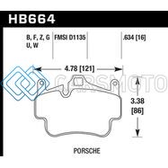 HAWK PERFORMANCE HB664D.634 PORSCHE 911 ER-1 ENDURANCE RACING BRAKE PADS (WORKS WITH IRON/METAL ROTORS)
