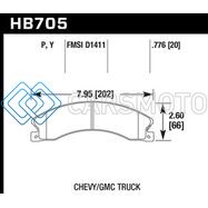HAWK PERFORMANCE HB705P.776 CHEVY/GMC EXPRESS/SILVERADO/SAVANA/SIERRA 15/25/35/4500 SUPERDUTY REAR STREET BRAKE PADS