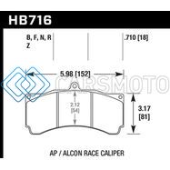 HAWK PERFORMANCE HB716F.710 HPS BRAKE PADS W/ 0.710 THICKNESS - AP RACING ALCON