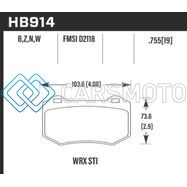 HAWK PERFORMANCE HB914B.580 2018 SUBARU WRX STI HPS 5.0 REAR BRAKE PADS