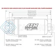 AEM 50-1005 400LPH HIGH PRESSURE FUEL PUMP -6AN FEMALE OUT, -10AN FEMALE IN