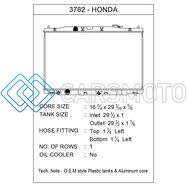 CSF 3782 12-16 HONDA CR-V 2.4L OEM PLASTIC RADIATOR