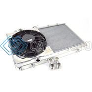 CSF 7075 96-07 MITSUBISHI EVO 4/5/6/7/8/9 FULL-SLIM RADIATOR W/12IN FAN & SHROUD/-16AN & SLIP ON FITTING