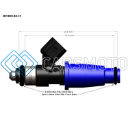 INJECTOR DYNAMICS 1300.60.11.D.6 1340CC INJECTORS - 60MM LENGTH - 11MM BLUE TOP - DENSO LOWER CUSHION (SET OF 6)