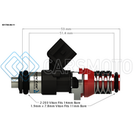 INJECTOR DYNAMICS 1700.48.11.F20.4 1700CC INJECTORS - 48MM LENGTH - MACH TOP TO 11MM - S2000 LOW CONFIG (SET OF 4)