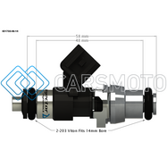 INJECTOR DYNAMICS 1750.48.14.14B.4 1750-XDS - USCAR CONNECTOR / 48MM LENGTH / 14MM (BLACK) BOTTOM ADAPTOR - SET OF 4