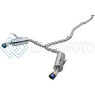 AFE 49-36615-L POWER TAKEDA 16-17 HONDA CIVIC I4-1.5L (T) 2.5-2.25IN 304 SS CB DUAL-EXIT EXHAUST BLUE TIPS