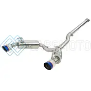 AFE 49-36701-L TAKEDA 3IN. TO 2.5IN. 304 SS C/B EXHAUST 08-15 MITSUBISHI EVO I4-2.0L (T) - BLUE FLAMED TIPS