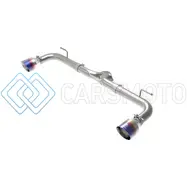 AFE 49-37014-L TAKEDA 2-1/2IN 304 SS AXLE-BACK EXHAUST W/ BLUE FLAME TIPS 14-18 MAZDA 3 L4 2.0L/2.5L