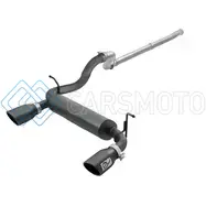 AFE 49-48076-B REBEL SERIES 2.5IN 409 SS CAT-BACK EXHAUST W/ BLACK TIPS 18-19 JEEP WRANGLER (JL) V6 3.6L