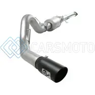 AFE 49-03041-B ATLAS EXHAUST 4IN ALUMINIZED CAT-BACK W/ 304 SS BLACK TIP 11-13 FORD F-150 ECOBOOST V6 3.5L (TT)