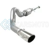 AFE 49-03041-P ATLAS EXHAUST 4IN ALUMINIZED CAT-BACK W/ 304 SS POLISHED TIP 11-13 FORD F-150 ECOBOOST V6 3.5L