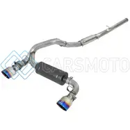AFE 49-33103-L TAKEDA 3IN 304 SS CAT-BACK EXHAUST SYSTEM W/ BLUE FLAME TIP 16-18 FORD FOCUS RS I4-2.3L (T)
