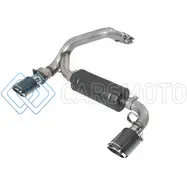 AFE 49-33104-C TAKEDA 3IN 304 SS AXLE-BACK EXHAUST SYSTEM W/ CARBON FIBER TIPS 16-18 FORD FOCUS RS I4-2.3L (T)