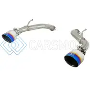 AFE 49-36133NM-L POWER TAKEDA 2.5IN 304 SS AXLE-BACK EXHAUST W/ BLUE FLAME TIPS 17-19 INFINITI Q60 V6-3.0L (TT)
