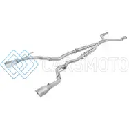 AFE 49-36134NM-P POWER TAKEDA 2.5IN 304 SS CB EXHAUST W/ POLISHED TIPS 17-19 INFINITI Q60 V6-3.0L (TT)